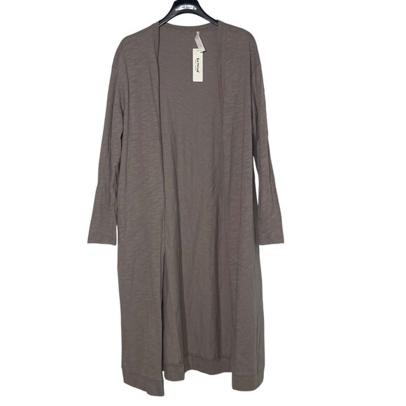 Three Bird Nest Long Duster Cardigan Sz XL Pockets Boho Minimalist Layering - Picture 1 of 6